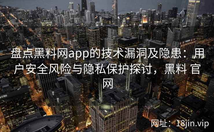 盘点黑料网app的技术漏洞及隐患：用户安全风险与隐私保护探讨，黑料 官网