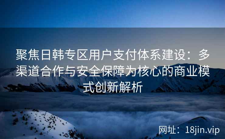 聚焦日韩专区用户支付体系建设：多渠道合作与安全保障为核心的商业模式创新解析