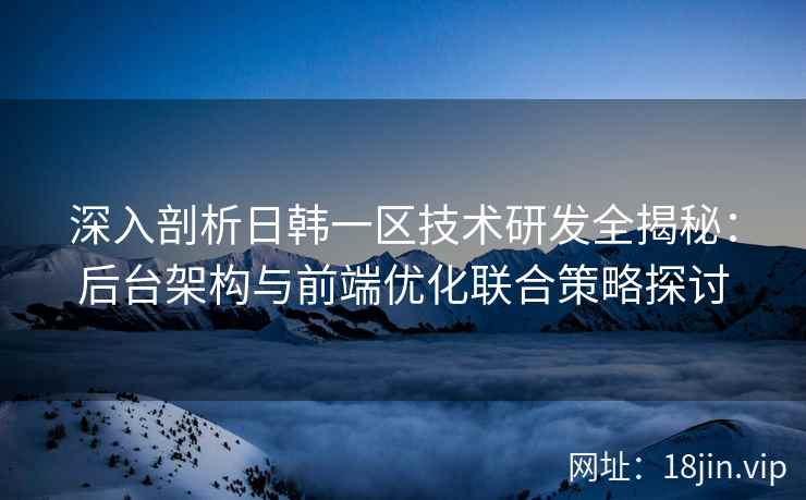 深入剖析日韩一区技术研发全揭秘：后台架构与前端优化联合策略探讨